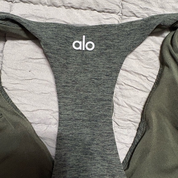 ALO Yoga Deep Green Sports Bra - Picture 3 of 5